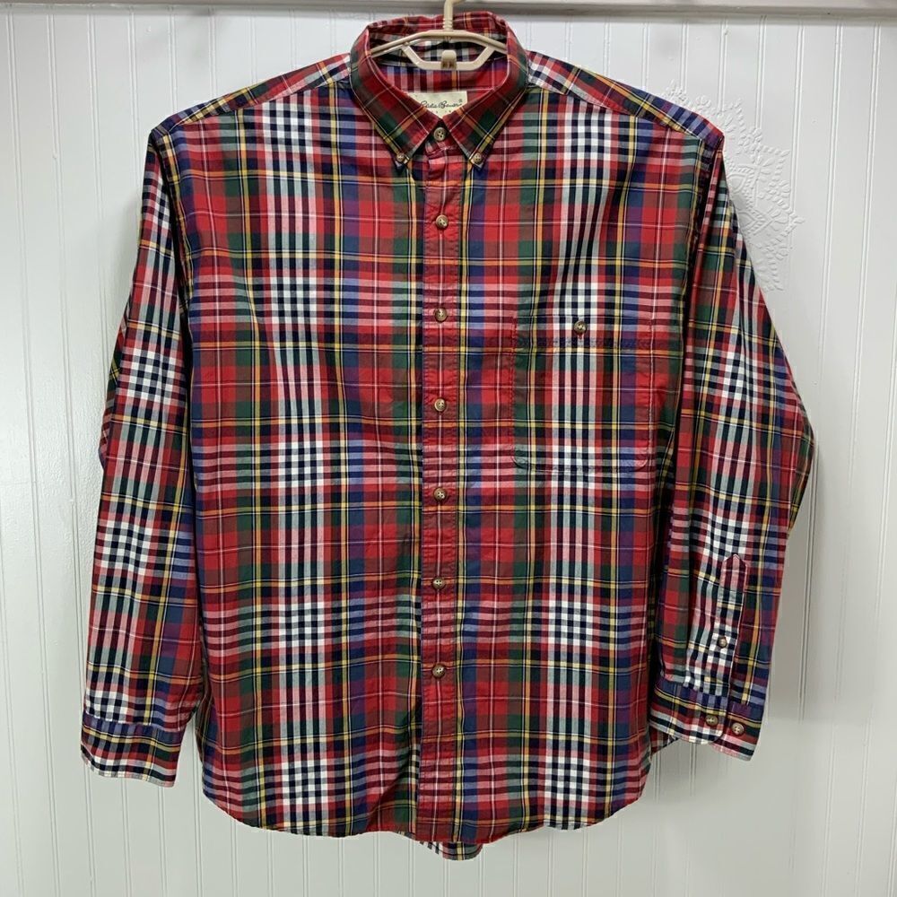 Men’s Eddie Bauer long sleeve plaid shirt